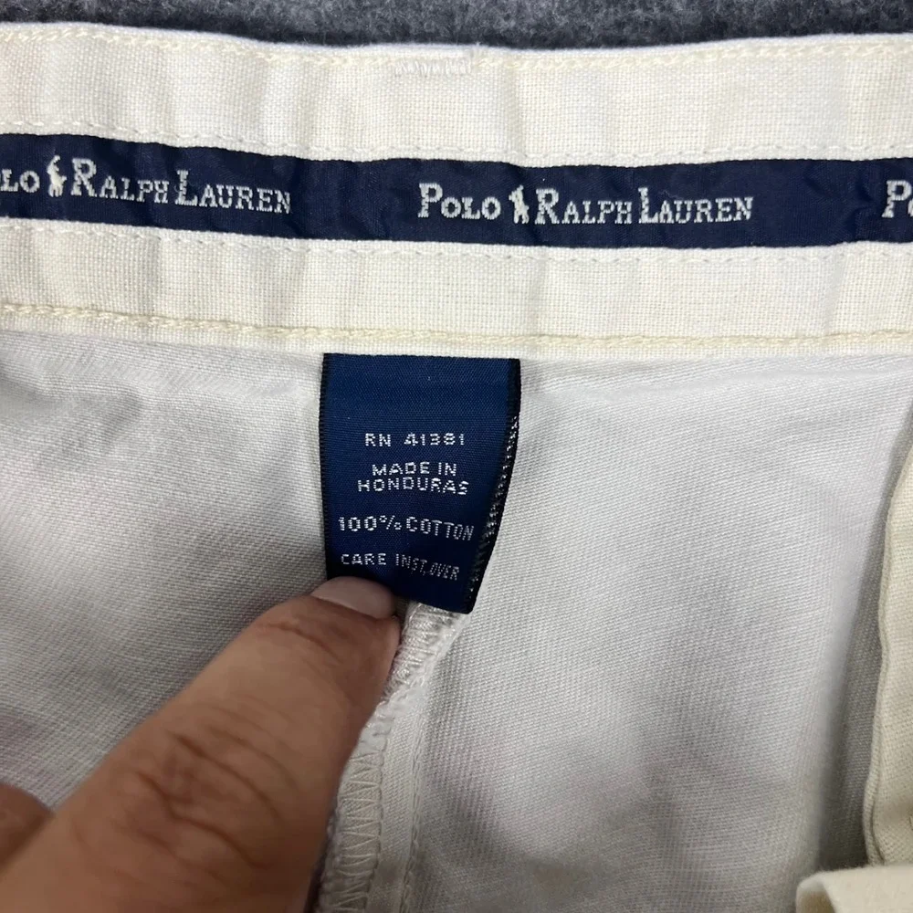 Vintage Polo Ralph Lauren Hammond Pants Mens 33x30 (Actual 32x29) Cream Pleated